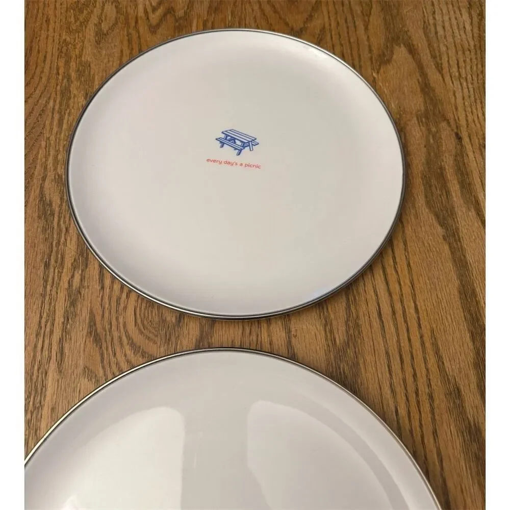 Hallmark Blue Nautical Melamine Plates Set of 7 10 Inch